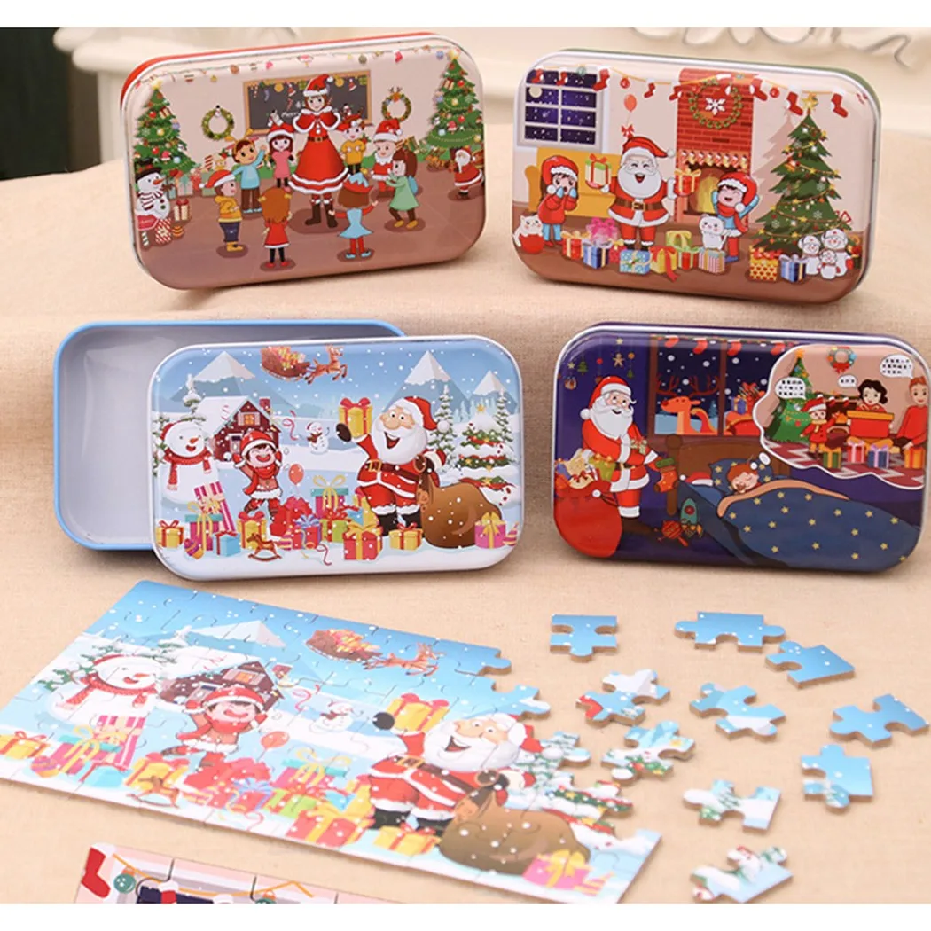 60 PCS Christmas Wooden Puzzle Toys In Iron Box For Children Cartoon Animal Wood Jigsaw Baby Educational Toy Kids Christmas Gift
60 PCS Christmas Wooden Puzzle Toys In Iron Box For Children Cartoon Animal Wood Jigsaw Baby Educational Toy Kids Christmas Gift