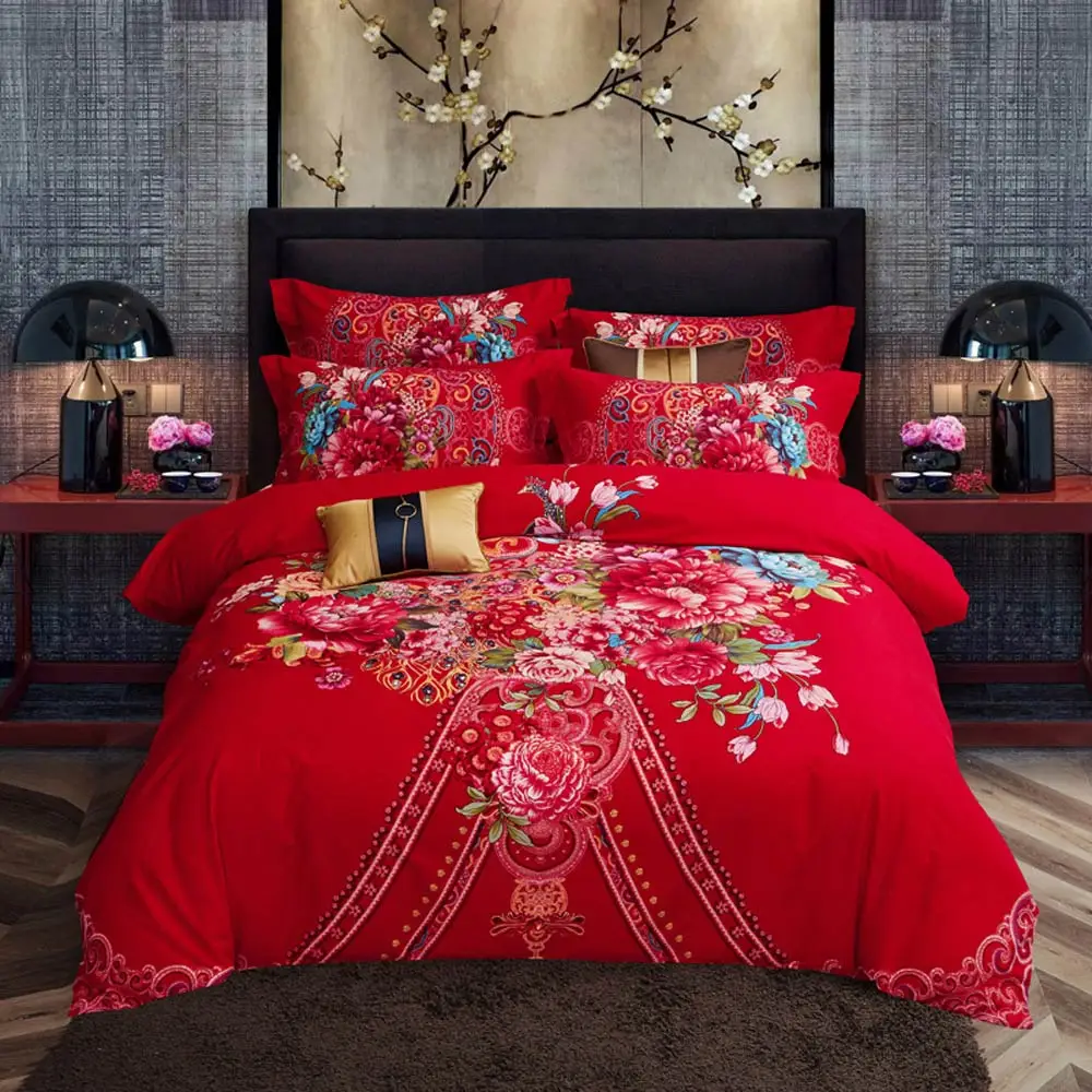 Svetanya Chinese Red Flowers Brushed Sanding Cotton Bedding Set Wedding Thick Linens Fitted Sheet Pillowcase Duvet Cover
Svetanya Chinese Red Flowers Brushed Sanding Cotton Bedding Set Wedding Thick Linens Fitted Sheet Pillowcase Duvet Cover