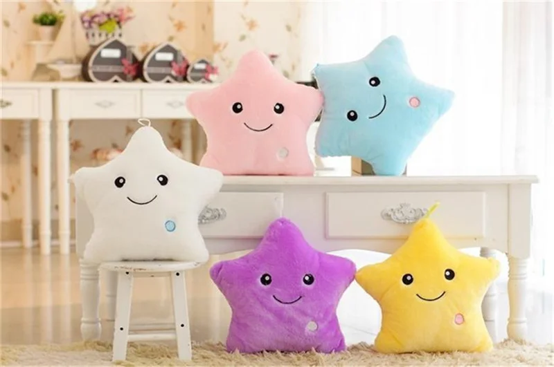 34cm Luminous Pillow Soft Stuffed Plush Glowing Colorful Stars Smile Creative Cushion Led Light Toys Birthday Gift For Kids Girl
34cm Luminous Pillow Soft Stuffed Plush Glowing Colorful Stars Smile Creative Cushion Led Light Toys Birthday Gift For Kids Girl