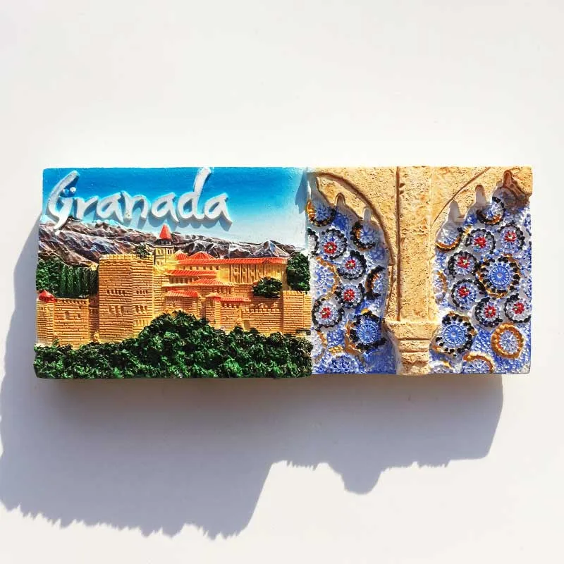

BABELEMI 3d Fridge Magnet Spain Granada Alhambra Palace Tourist Souvenirs Resin Fridge Magnets Stickers Refrigerator Decoration