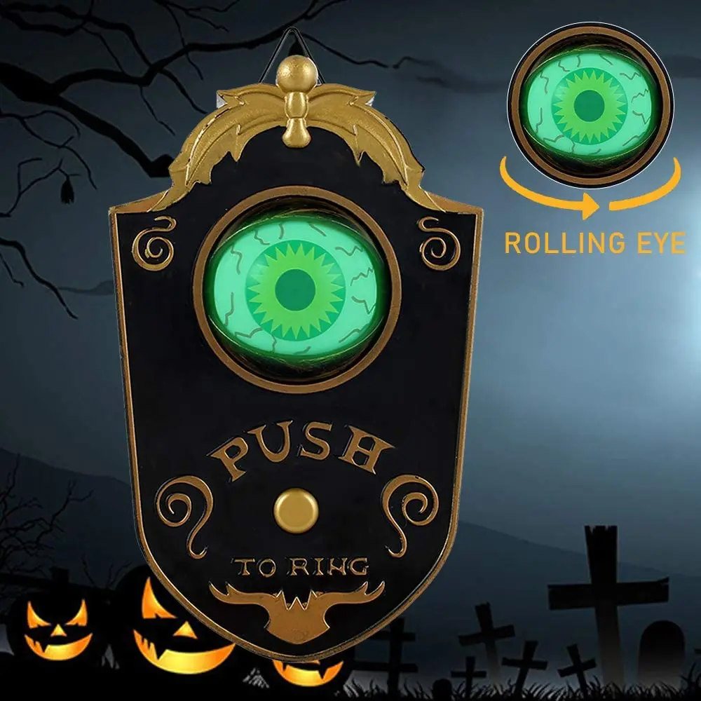 Halloween Decorations Animated Eyeball One-Eyed Doorbell Push with Spooky Sounds Glowing Eyeballs for Halloween Party
Halloween Decorations Animated Eyeball One-Eyed Doorbell Push with Spooky Sounds Glowing Eyeballs for Halloween Party