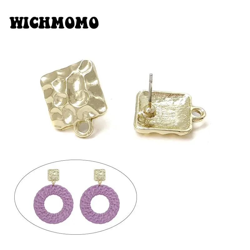 

New Fashion 17*13mm 10pieces/bag Zinc Alloy Gold Rectangle Earring Base Connectors Linkers for DIY Earring Jewelry Accessories