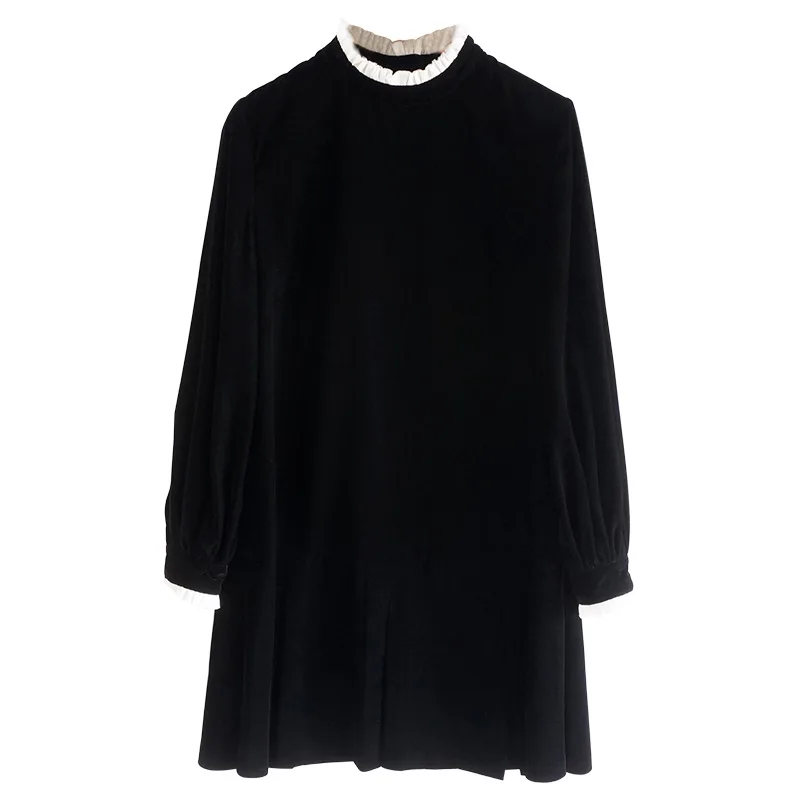 Black Velvet Stitching Ruffle Dress For Women 2020 Winter New Temperament Women
Black Velvet Stitching Ruffle Dress For Women 2020 Winter New Temperament Women