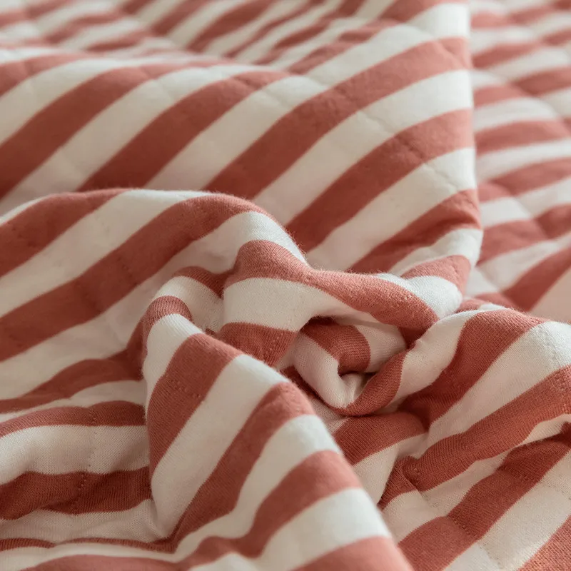Stripe Knitted Cotton Summer Quilt Bedspread Soft Comforter Quilted Blanket Japanese Patchwork Sofa Bed Cover Coverlet Student 
Stripe Knitted Cotton Summer Quilt Bedspread Soft Comforter Quilted Blanket Japanese Patchwork Sofa Bed Cover Coverlet Student