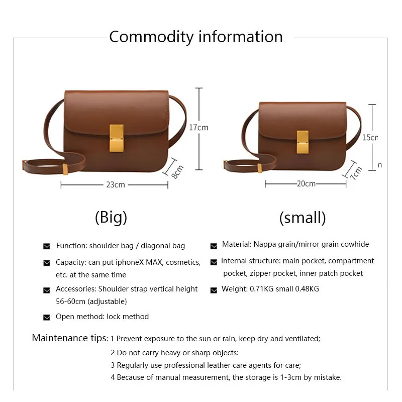 Genuine leather handbag 2021 new high-end leather simple fashion handbag trendy all-match casual shoulder bag messenger tofu bag
Genuine leather handbag 2021 new high-end leather simple fashion handbag trendy all-match casual shoulder bag messenger tofu bag