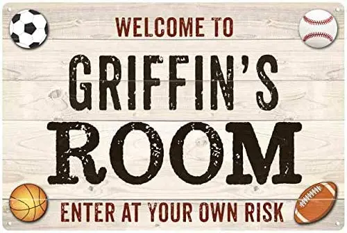 Signs GRIFFIN'S Room Kids Bedroom Sign Sports Personalized 8x12 Metal 208120090245
Signs GRIFFIN'S Room Kids Bedroom Sign Sports Personalized 8x12 Metal 208120090245