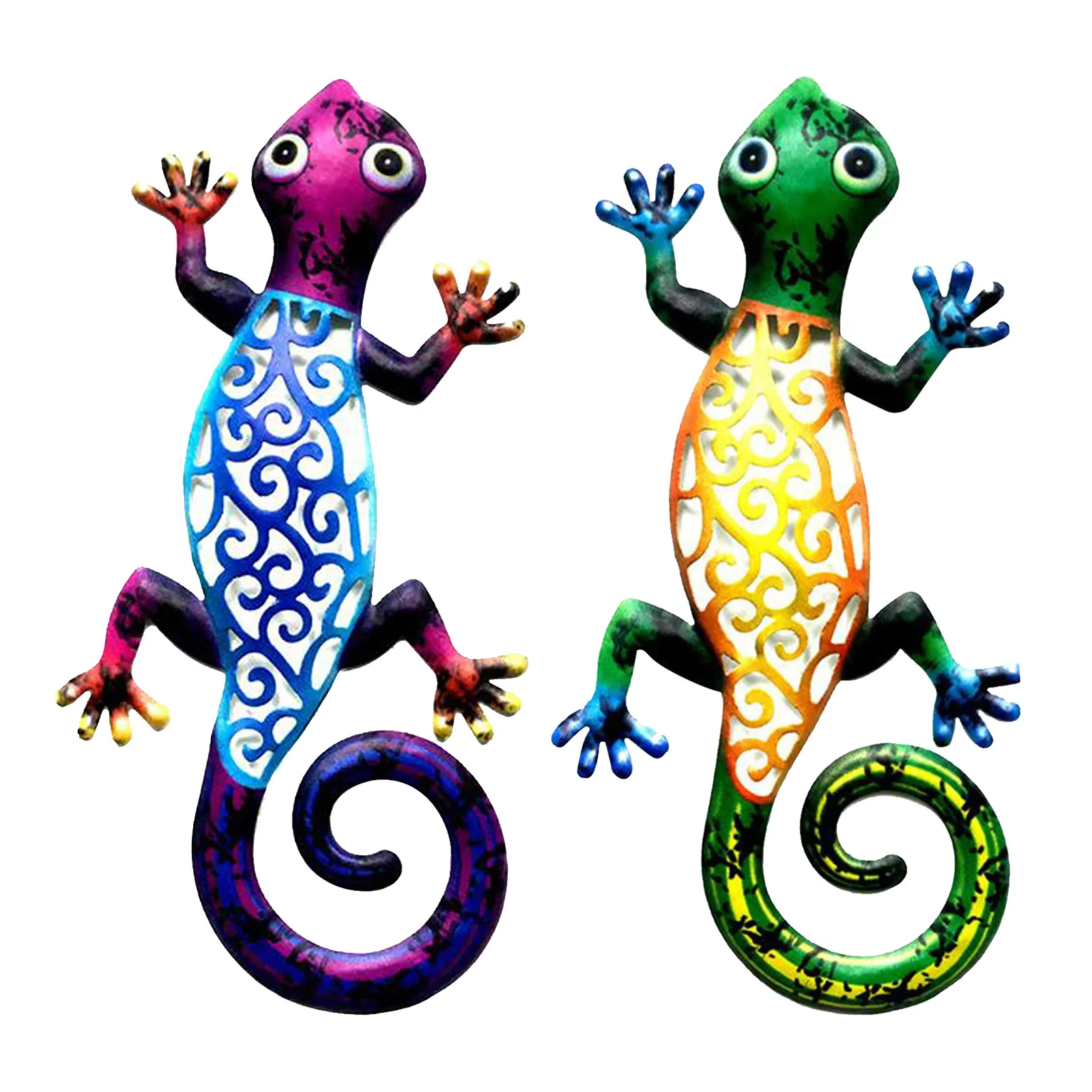 Фото Металлический Gecko Уличный настенный Декор художественный декоративный ящерица