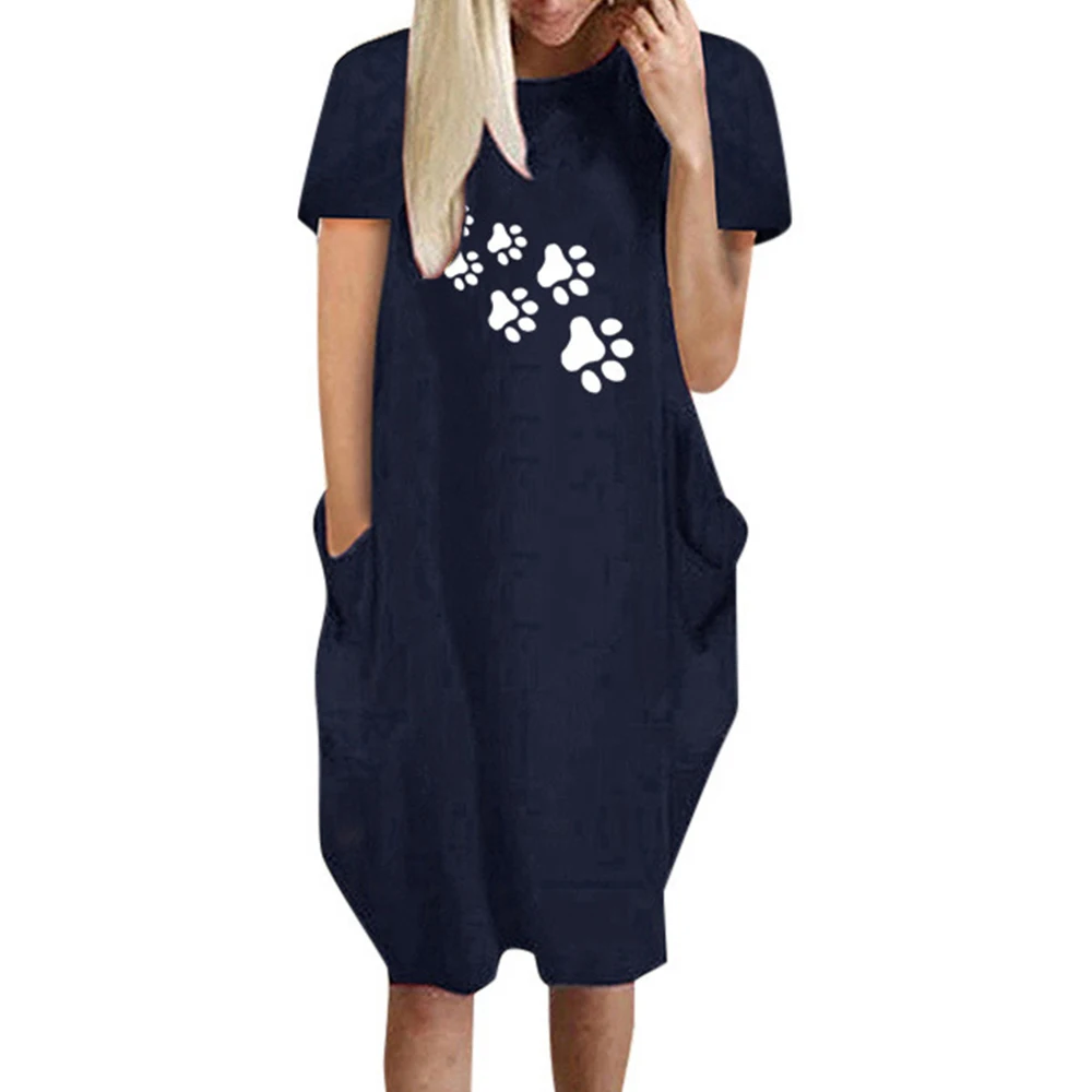 Womens Dresses Footprint Printed Baggy T-shirt Dress Beach Summer Sundress Casual Loose Oversize Dress Plus Size
Womens Dresses Footprint Printed Baggy T-shirt Dress Beach Summer Sundress Casual Loose Oversize Dress Plus Size