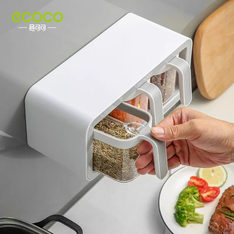 ecoco Wall Mounted Spice Rack High Quality, Jar Contain, Punch-free Seasoning Organizer, Kitchen Spice Rack with Jars and Spoons
ecoco Wall Mounted Spice Rack High Quality, Jar Contain, Punch-free Seasoning Organizer, Kitchen Spice Rack with Jars and Spoons