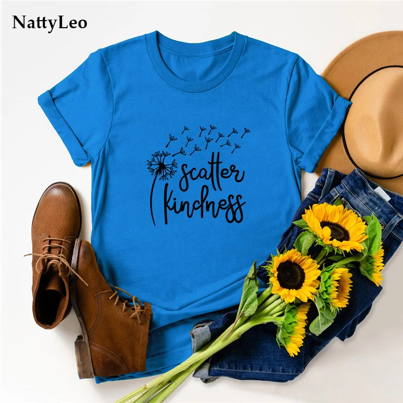 Plus Fashion Size S-5XL TShirt Kindness Letters Dandelion Print T Shirt Women Summer 100%Cotton T-Shirt O Neck Short Sleeve Tops
Plus Fashion Size S-5XL TShirt Kindness Letters Dandelion Print T Shirt Women Summer 100%Cotton T-Shirt O Neck Short Sleeve Tops