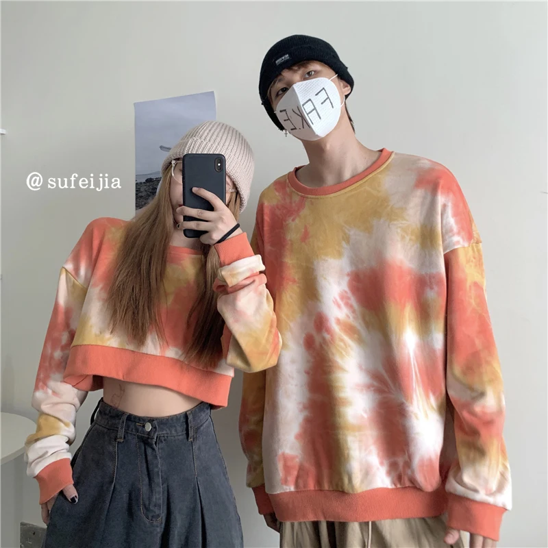 Kpop Korean Style Crewneck Sweatshirt Tie Dye Print Couple Hoodies Woman Clothing Long Sleeve Crop Top Streetwear Women AA001S50
Kpop Korean Style Crewneck Sweatshirt Tie Dye Print Couple Hoodies Woman Clothing Long Sleeve Crop Top Streetwear Women AA001S50