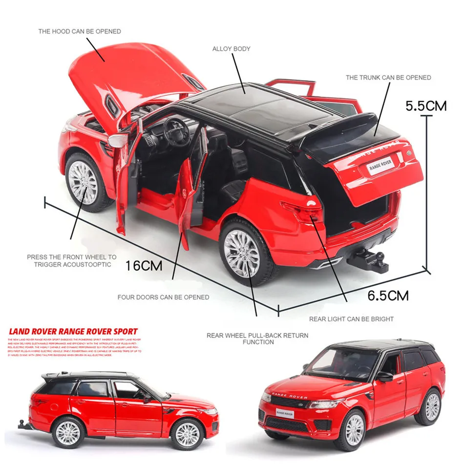 Highly simulation model 1:32 Sport metal off-road vehicle pull back diecast car sound light collection adult Christmas gifts
Highly simulation model 1:32 Sport metal off-road vehicle pull back diecast car sound light collection adult Christmas gifts