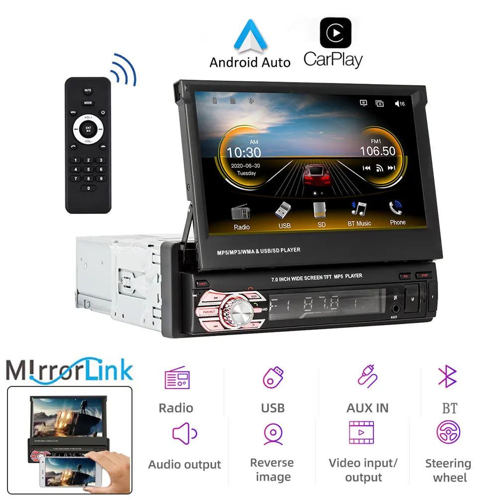 Автомагнитола, мультимедийный видеоплеер, 7-дюймовый MP5 Android Авто CarPlay для iPhone с красочной подсветкой, дистанционным управлением, камерой зад...
Автомагнитола, мультимедийный видеоплеер, 7-дюймовый MP5 Android Авто CarPlay для iPhone с красочной подсветкой, дистанционным управлением, камерой зад...