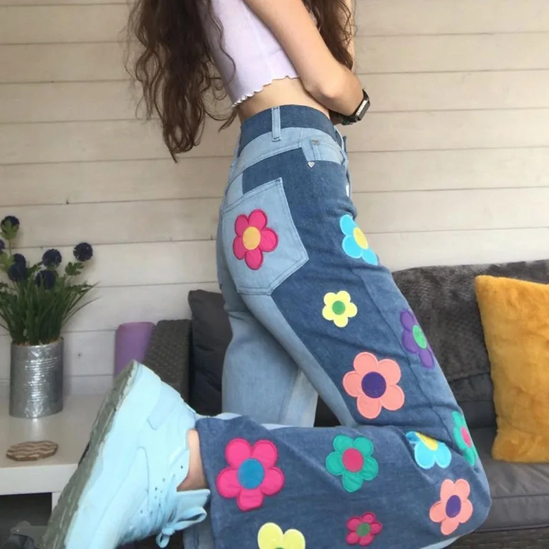 Aboutlee Flower Embroidery y2k Millennial Hot Girl Hit Color Sweet Trendy Women's Jeans Flared Trousers
Aboutlee Flower Embroidery y2k Millennial Hot Girl Hit Color Sweet Trendy Women's Jeans Flared Trousers