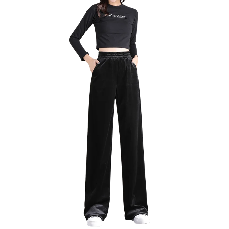 Winter Velvet Thick New Straight Wide Leg Womens Trousers Autumn Streetwear Chic Pants Women High Waist Plus Size Loose
Winter Velvet Thick New Straight Wide Leg Womens Trousers Autumn Streetwear Chic Pants Women High Waist Plus Size Loose