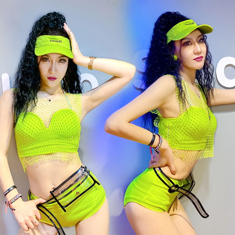 New Bar DS Costume Female Singer GoGo Show Sexy DJ Nightclub Jazz Dance Costume Green Mesh Vest Bikini 6 Pieces Suit DWY4198
New Bar DS Costume Female Singer GoGo Show Sexy DJ Nightclub Jazz Dance Costume Green Mesh Vest Bikini 6 Pieces Suit DWY4198