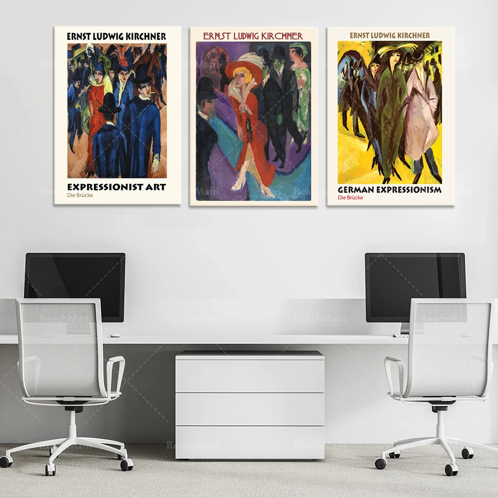 Expressionist painter Ernst Ludwig Kirchner Retro Italian Museum exhibition poster, self-portrait canvas painting
Expressionist painter Ernst Ludwig Kirchner Retro Italian Museum exhibition poster, self-portrait canvas painting
