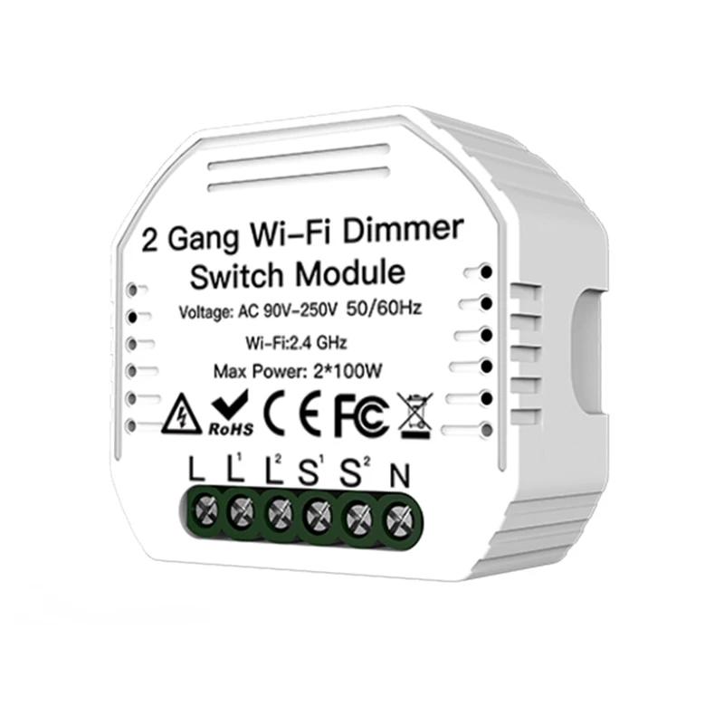 Приложение Smart Life/приложение Tuya DIY 2 Gang Wi-Fi Way светильник светодиодный диммер