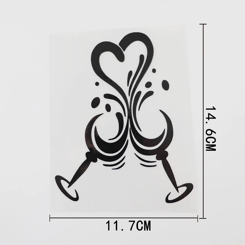 YJZT 11.7CM×14.6CM Goblet Car Sticker Creative Modeling Vinyl Decal Black/Silver 13E-0041 | Автомобили и мотоциклы