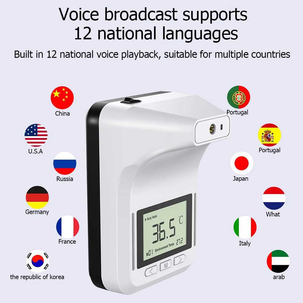 LCD Non-Contact Wall-mounted Infrared Digital Thermometer Smart Electric Digital Hygrometer Thermometer for Office Restaurant
LCD Non-Contact Wall-mounted Infrared Digital Thermometer Smart Electric Digital Hygrometer Thermometer for Office Restaurant