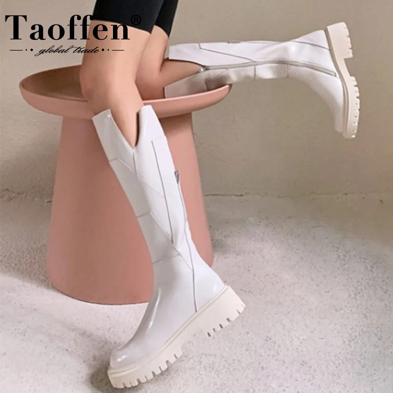 Taoffen/размеры 34-42; Обувь из натуральной кожи; Женские сапоги до колена на толстом каблуке; Модная зимняя стильная женская обувь
Taoffen/размеры 34-42; Обувь из натуральной кожи; Женские сапоги до колена на толстом каблуке; Модная зимняя стильная женская обувь