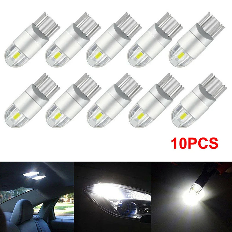 10Pcs Super White T10 3030 2SMD LED High Power Interior Light Bulb W5W 194 168 6W
10Pcs Super White T10 3030 2SMD LED High Power Interior Light Bulb W5W 194 168 6W