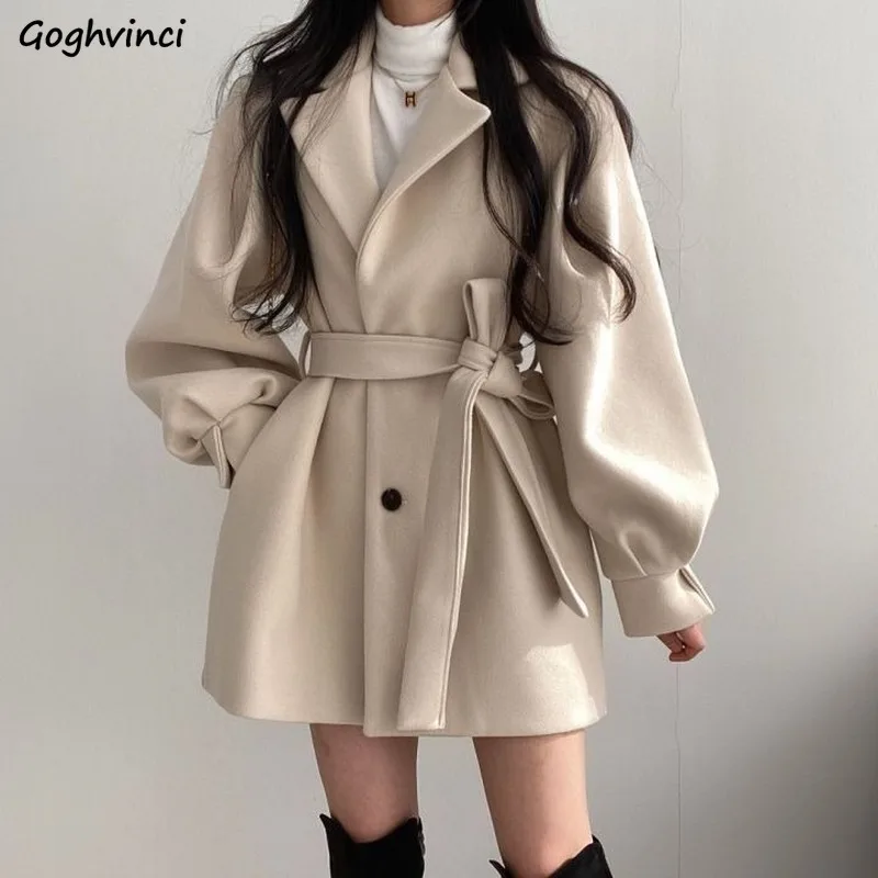 Women Solid Wool Blend Coat Slim Fit Belt Coats Female Warm Plus Cotton Thicker V-neck Office Lady Elegant Trendy Button Outwear
Women Solid Wool Blend Coat Slim Fit Belt Coats Female Warm Plus Cotton Thicker V-neck Office Lady Elegant Trendy Button Outwear
