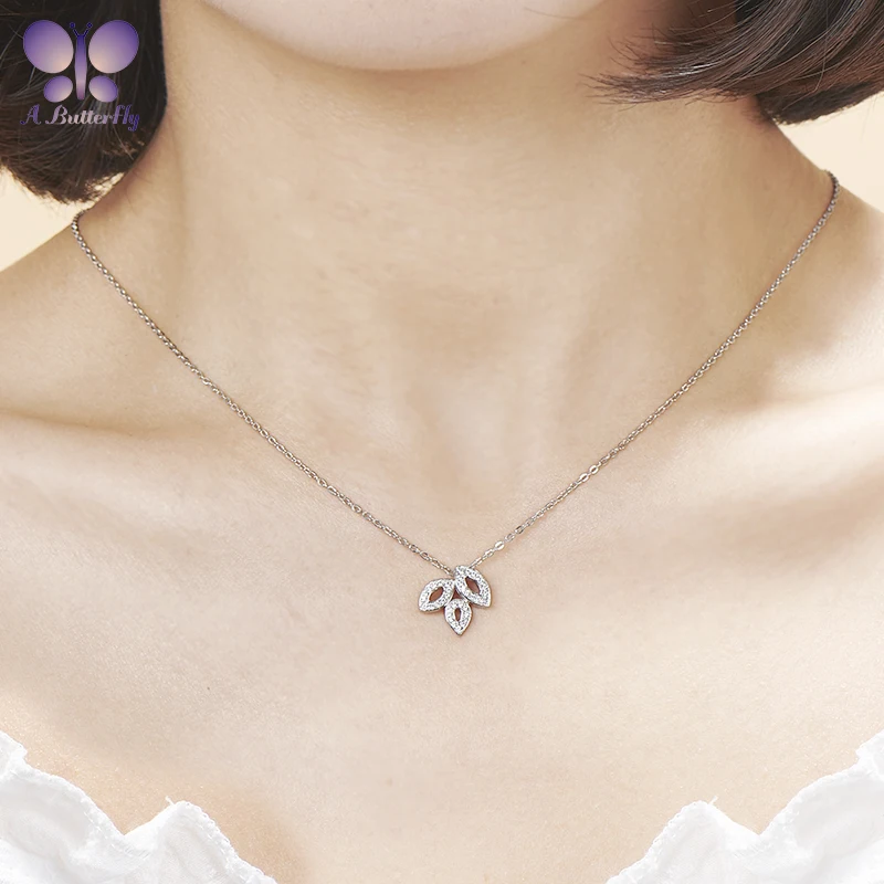 Luxury Trefoil 925 Sterling Silver Pendant Necklace Women's Cute SONA Diamond Necklace Wedding Anniversary Gift 
Luxury Trefoil 925 Sterling Silver Pendant Necklace Women's Cute SONA Diamond Necklace Wedding Anniversary Gift