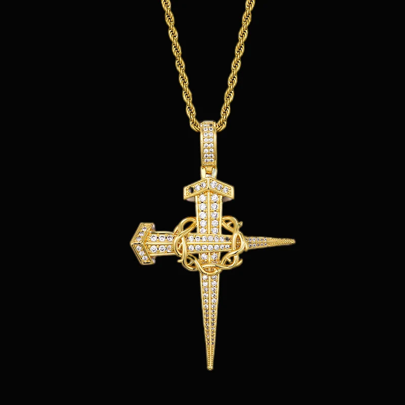 The New retro cross diamond-studded hip-hop men and women pendant necklace personality trend fashion necklace jewelry wholesale
The New retro cross diamond-studded hip-hop men and women pendant necklace personality trend fashion necklace jewelry wholesale