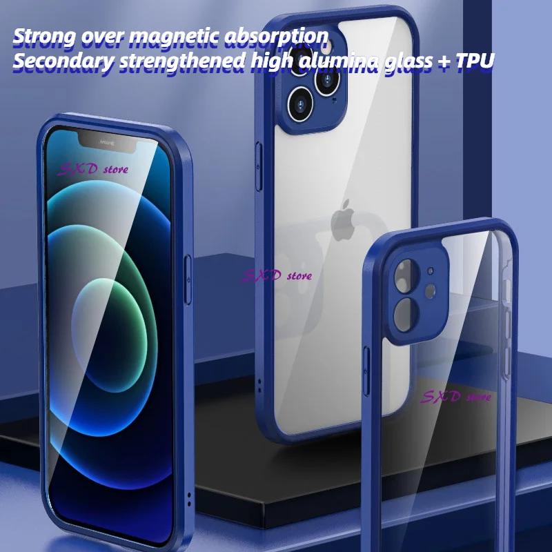 Secondary strengthening of high alumina glass case for IPhone 12 Mini 12 Pro Max Fall prevention case covers Double sided glass
Secondary strengthening of high alumina glass case for IPhone 12 Mini 12 Pro Max Fall prevention case covers Double sided glass