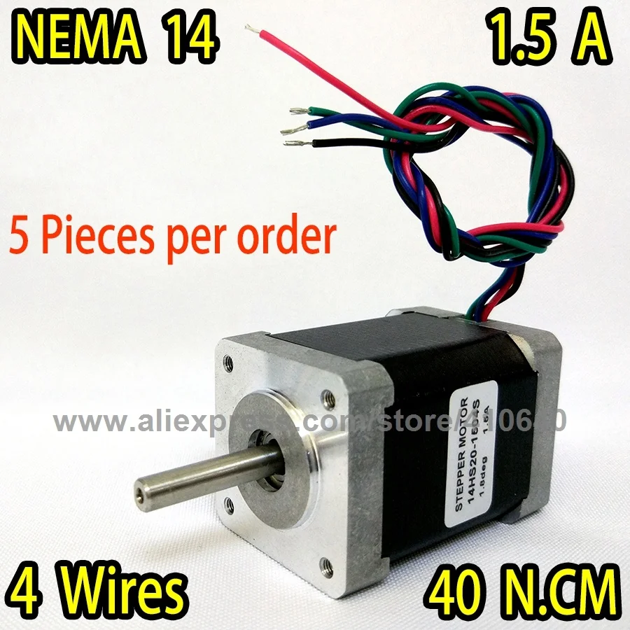 Бесплатная доставка, 5 шт. в партии, шаговый двигатель 14HS20-1504S L52mm Nema14 с 1,8deg 1,5 A 40 N. См с биполярными 4 свинцовыми проводами
Бесплатная доставка, 5 шт. в партии, шаговый двигатель 14HS20-1504S L52mm Nema14 с 1,8deg 1,5 A 40 N. См с биполярными 4 свинцовыми проводами