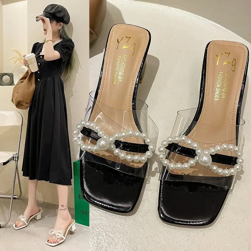 Women's Slipper Summer Slide Jelly Flip-Flops Transparent Heel Beaded Fashion Square with MED Outdoor Casual Shoes
Women's Slipper Summer Slide Jelly Flip-Flops Transparent Heel Beaded Fashion Square with MED Outdoor Casual Shoes