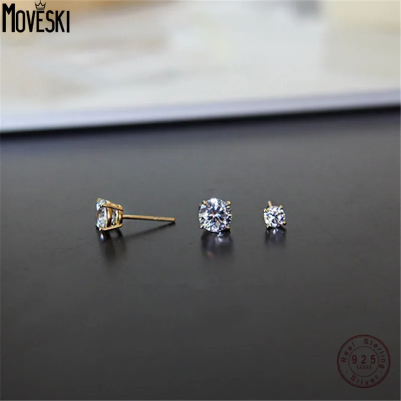 MOVESKI New Fashion Tiny Gold Color Round Earrings 925 Sterling Silver Sparkling CZ Stud Earring For Women Wedding Jewelry
MOVESKI New Fashion Tiny Gold Color Round Earrings 925 Sterling Silver Sparkling CZ Stud Earring For Women Wedding Jewelry
