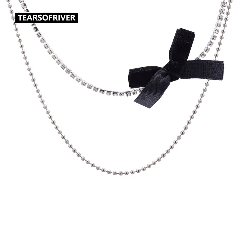 Bowknot Rhinestone Necklace Double Necklace Fashion Ins Wind Simple Clavicle Chain Temperament Tide Choker
Bowknot Rhinestone Necklace Double Necklace Fashion Ins Wind Simple Clavicle Chain Temperament Tide Choker