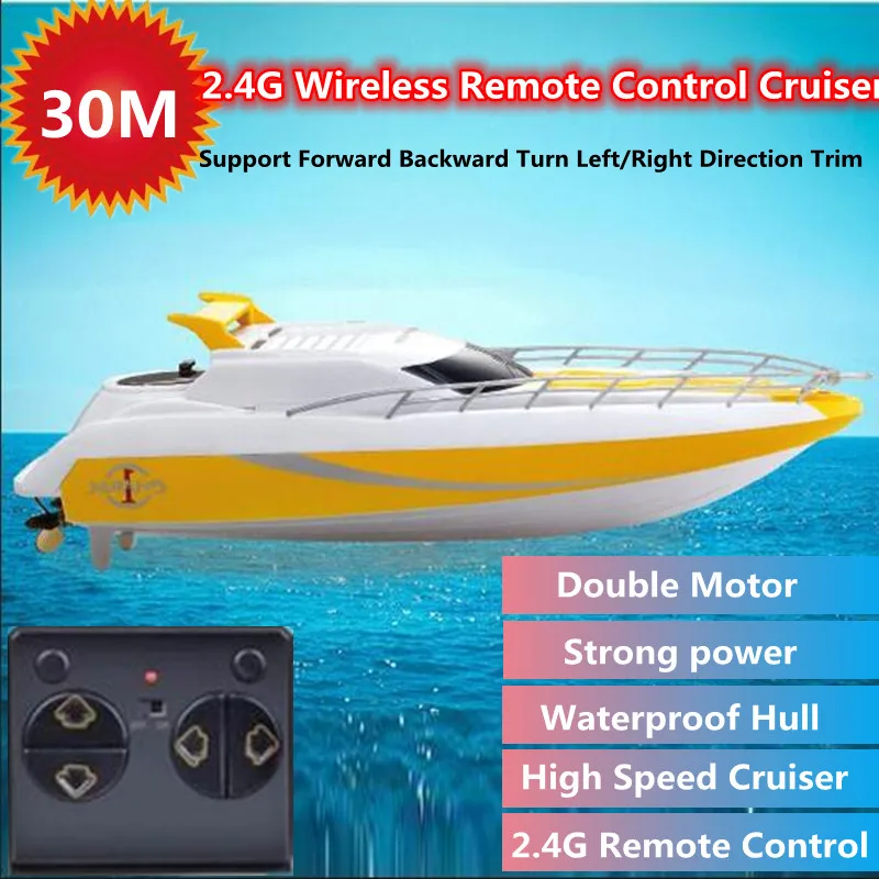 Mini 2.4G Remote Control Cruiser Double Motor Drive Strong Power Direction Trim Waterproof Water Yacht Simulation RC Boat Model
Mini 2.4G Remote Control Cruiser Double Motor Drive Strong Power Direction Trim Waterproof Water Yacht Simulation RC Boat Model