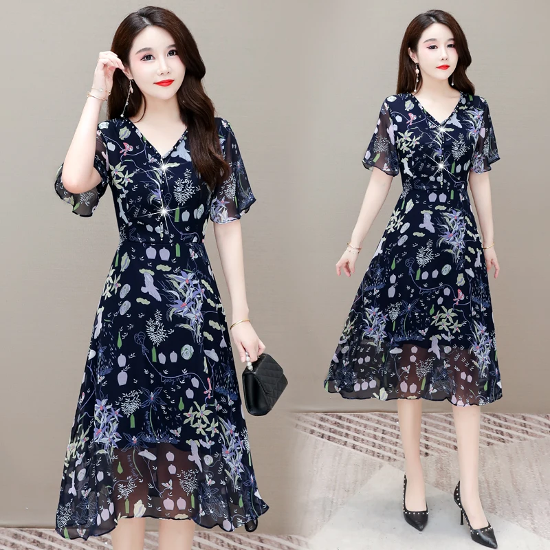 Floral Chiffon Printed Long Plus Size 5Xl Large Vintage Casual Robe Spring Summer Clothes Dress For Women'S 2021 Sundress
Floral Chiffon Printed Long Plus Size 5Xl Large Vintage Casual Robe Spring Summer Clothes Dress For Women'S 2021 Sundress