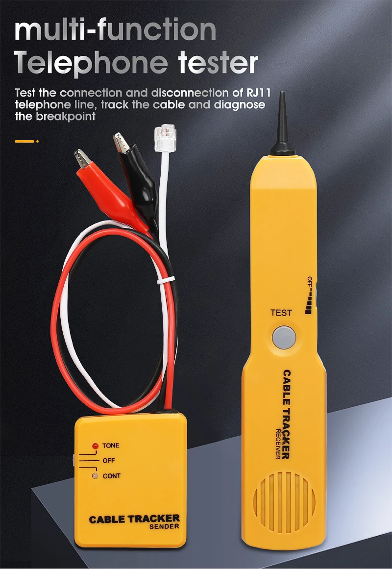 Tracker Diagnose Tone Finder Telephone Wire Cable Tester Toner Tracer inder Detector Networking 
Tracker Diagnose Tone Finder Telephone Wire Cable Tester Toner Tracer inder Detector Networking