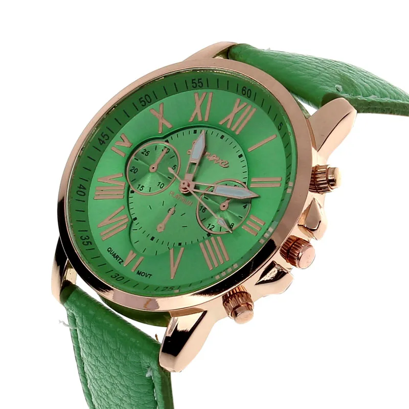 Women's Geneva Roman Numerals Faux Leather Analog Quartz Watch Green Ladies Wristwatch Relogio Feminino quartz watch reloj
Women's Geneva Roman Numerals Faux Leather Analog Quartz Watch Green Ladies Wristwatch Relogio Feminino quartz watch reloj