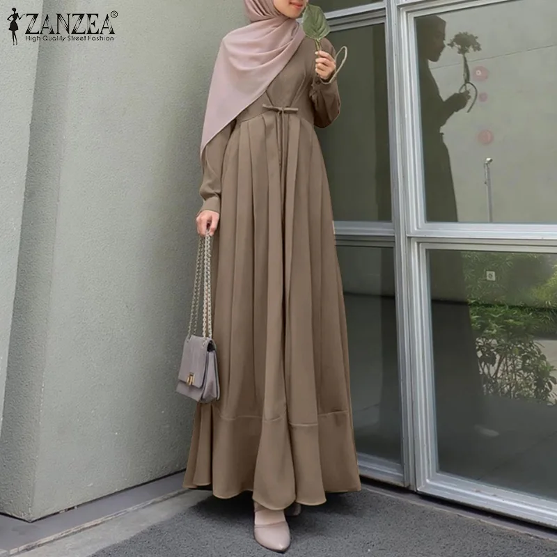 Marocain Turkish Vestidos ZANZEA Muslim Dress Casual Party Lace Up Long Dresses Kaftan Long Sleeve Female Femme Islam Clothing
Marocain Turkish Vestidos ZANZEA Muslim Dress Casual Party Lace Up Long Dresses Kaftan Long Sleeve Female Femme Islam Clothing