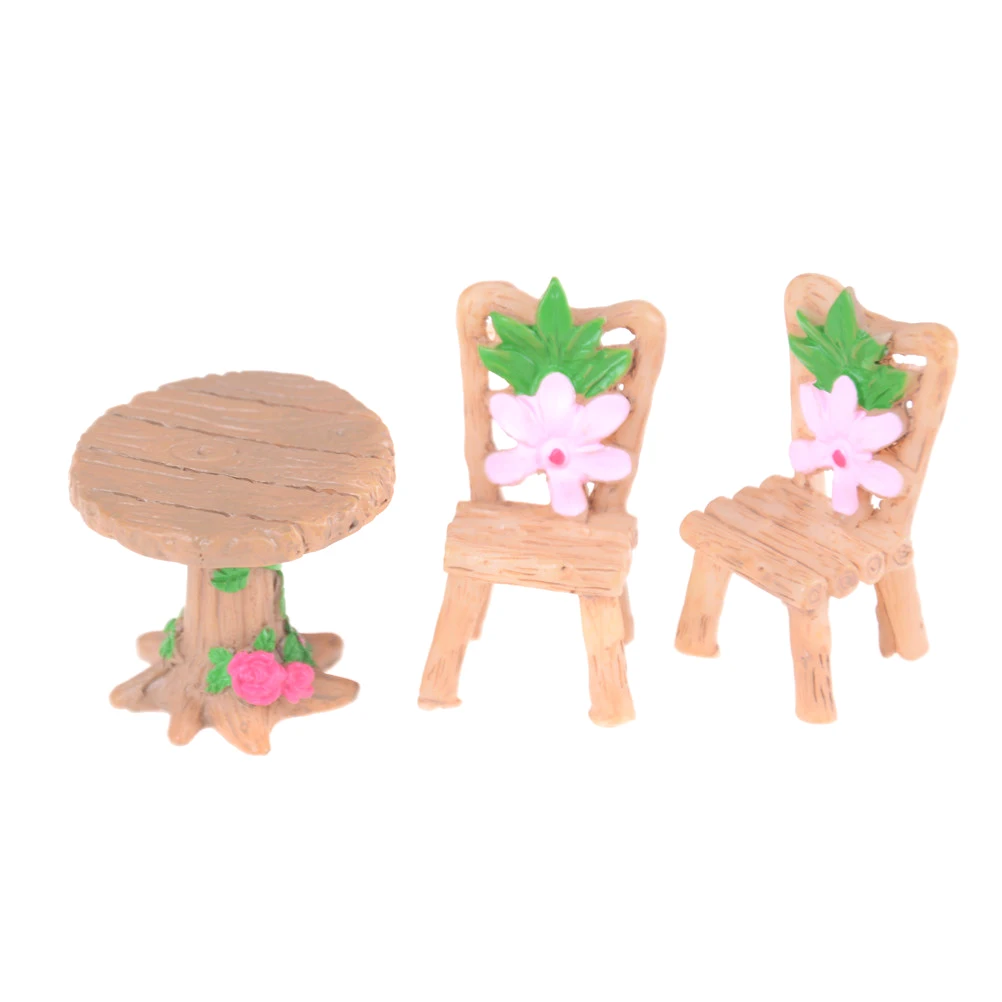 3Pcs/set Table And Chair Fairy Garden Miniatures Resin Wood Mini Flower Terrarium Figurines Home Doll House Decor Accessory
3Pcs/set Table And Chair Fairy Garden Miniatures Resin Wood Mini Flower Terrarium Figurines Home Doll House Decor Accessory