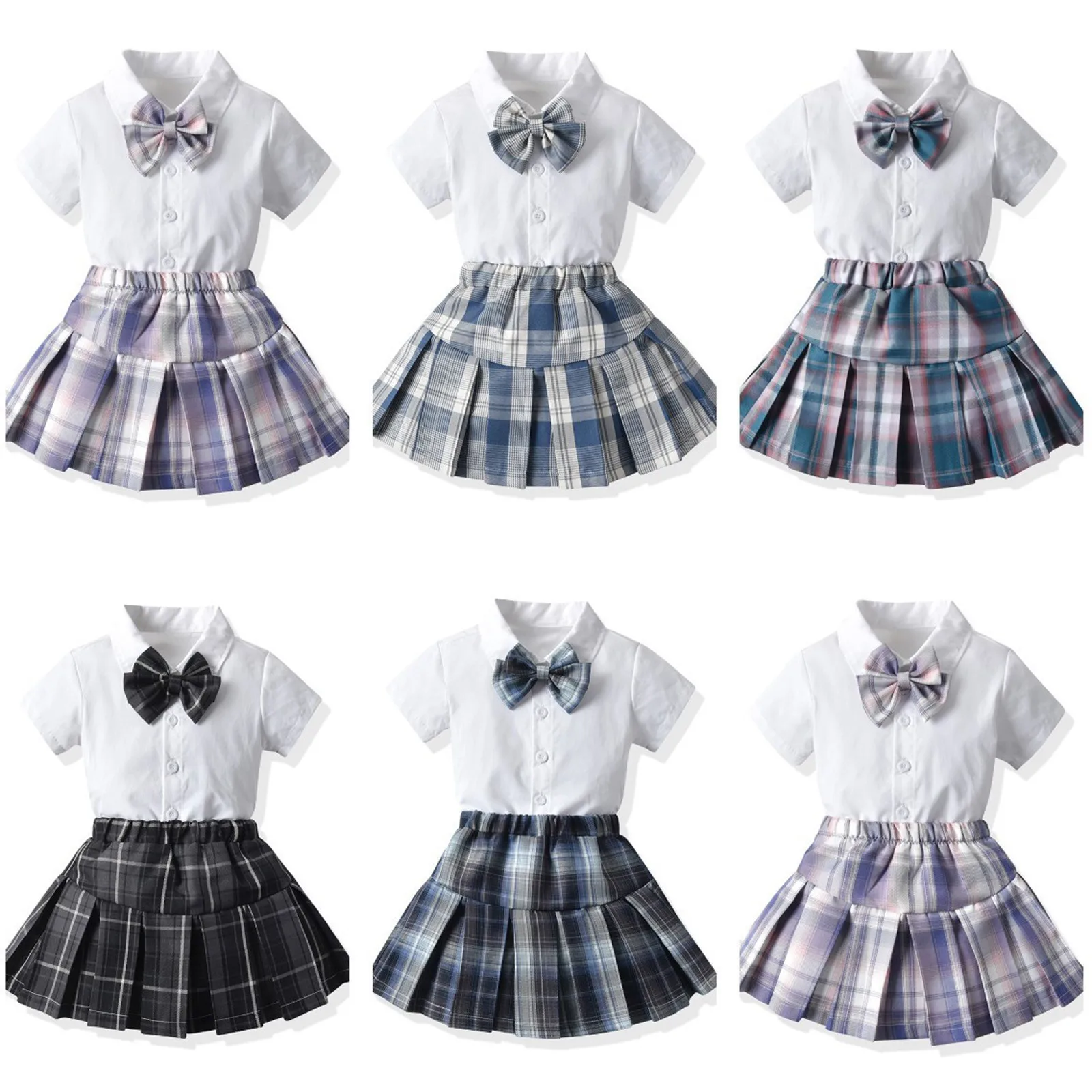 2021 Toddler Kids Baby Girls Uniform Tops Shirt Plaid Pleated Skirts Set Outfits Girl Summer Cute Skirt JK Suit Vetement Fille
2021 Toddler Kids Baby Girls Uniform Tops Shirt Plaid Pleated Skirts Set Outfits Girl Summer Cute Skirt JK Suit Vetement Fille