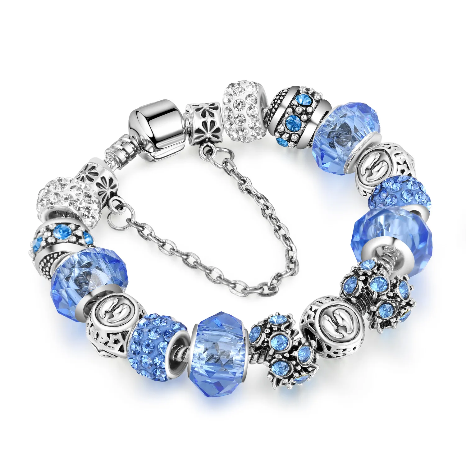 AETEEY 12 Constellation Fashion Crystal Glass Alloy Big Bead Silver Plated Charm Bracelet & Bangle Women
AETEEY 12 Constellation Fashion Crystal Glass Alloy Big Bead Silver Plated Charm Bracelet & Bangle Women