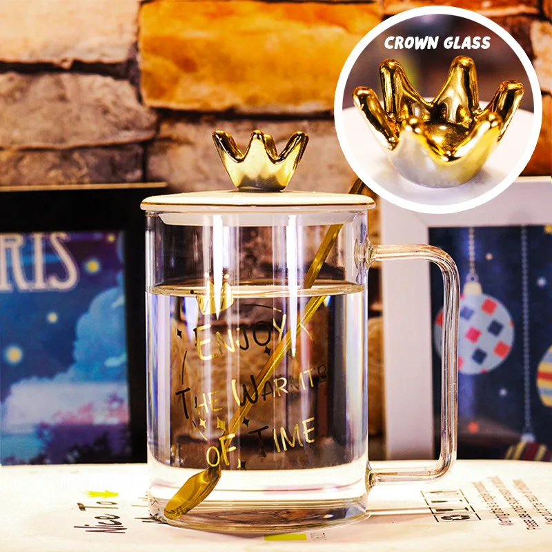 450ml Crown Theme Glass Coffee Mugs Fashion Cup With Lid Spoon Gift Box Body Cover Heat Resistant Transparent Mugs Cup New
450ml Crown Theme Glass Coffee Mugs Fashion Cup With Lid Spoon Gift Box Body Cover Heat Resistant Transparent Mugs Cup New