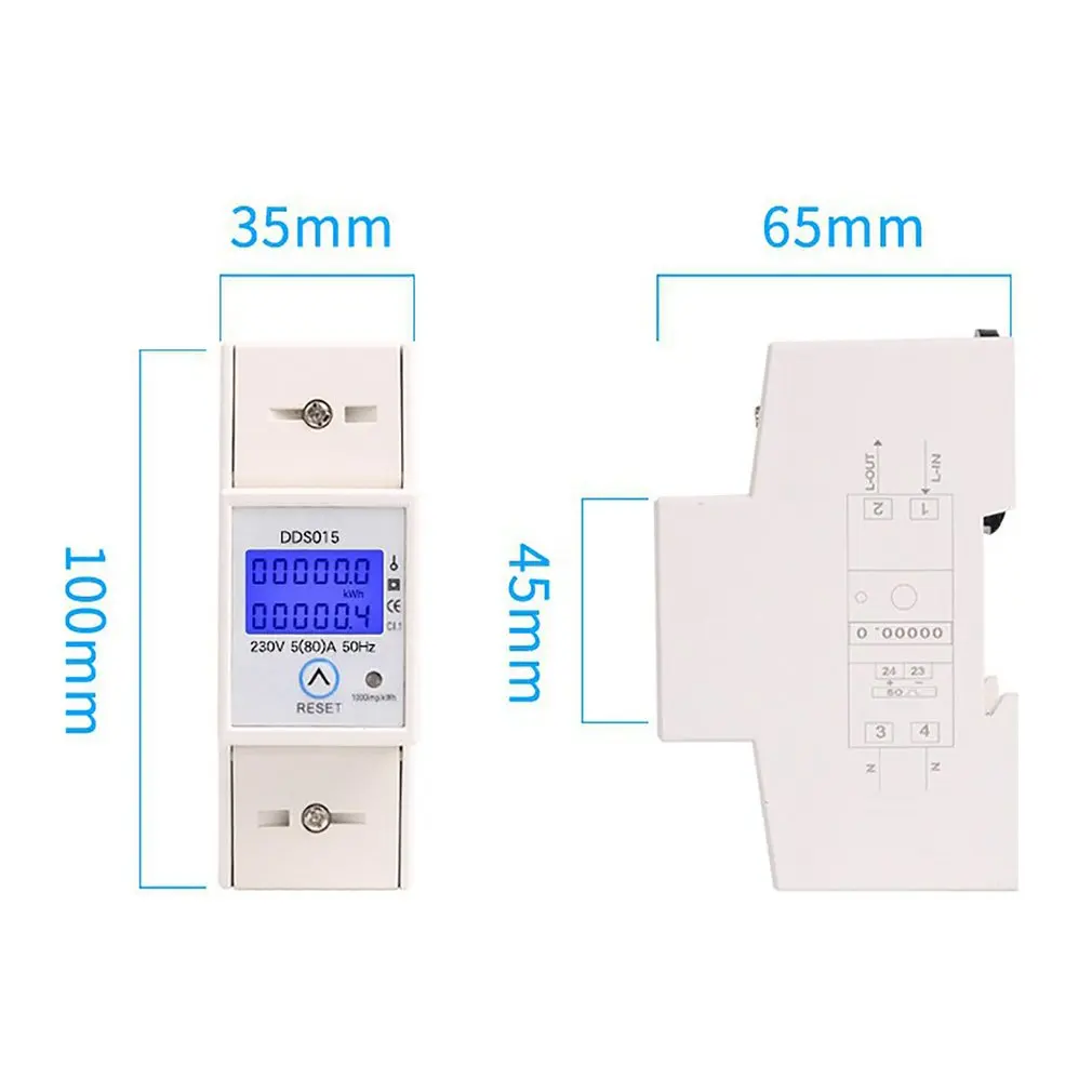 Backlights Single Phase Wattmeter Power Consumption Watt Electronic Energy Meter KWh 5-80A 230V AC 50Hz With Reset Function
Backlights Single Phase Wattmeter Power Consumption Watt Electronic Energy Meter KWh 5-80A 230V AC 50Hz With Reset Function
