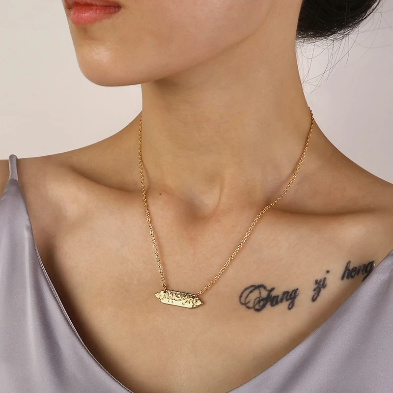 Punk Greek Letters Neck Accessories Fuja Horizontal Sign Gold Color Choker Necklace Party Women Girl Pendant Jewelry 2021
Punk Greek Letters Neck Accessories Fuja Horizontal Sign Gold Color Choker Necklace Party Women Girl Pendant Jewelry 2021