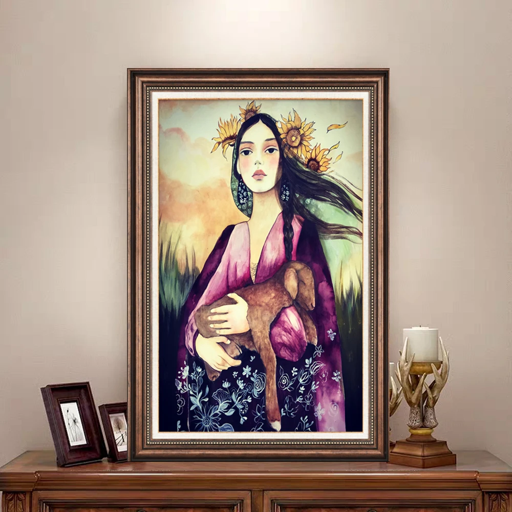 

Modern Decor Wall art Canvas Oil Painting Pictures and Prints Paintings Sisters Girlfriends Poster Wall decor for living room