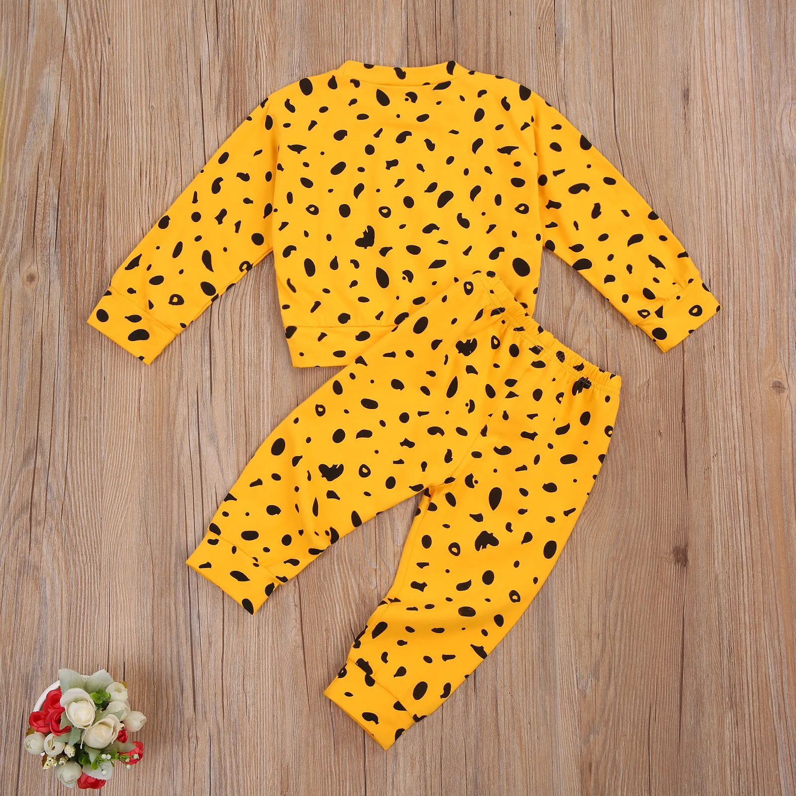 2pcs Fashionable Kid's Girls Suit Long Sleeve Round Neck Elastic Head Long Pants with Dots Pattern for Autumn and Spring
2pcs Fashionable Kid's Girls Suit Long Sleeve Round Neck Elastic Head Long Pants with Dots Pattern for Autumn and Spring