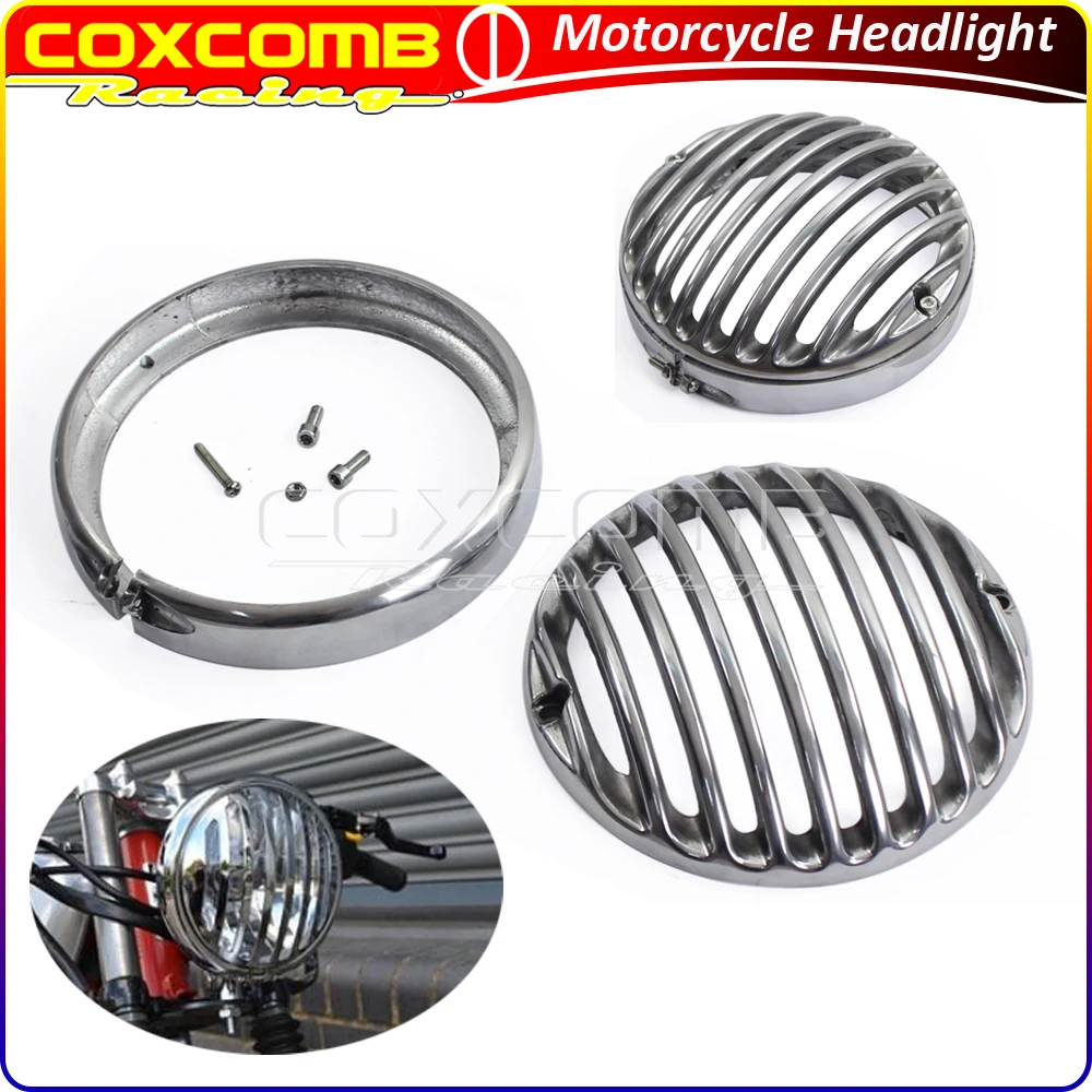 Black/Chrome 5.75" Headlight Grill Cover For Harley Sportster Touring Roadking XL883 XL1200 Motorcycle Gill Cover Protector
Black/Chrome 5.75" Headlight Grill Cover For Harley Sportster Touring Roadking XL883 XL1200 Motorcycle Gill Cover Protector