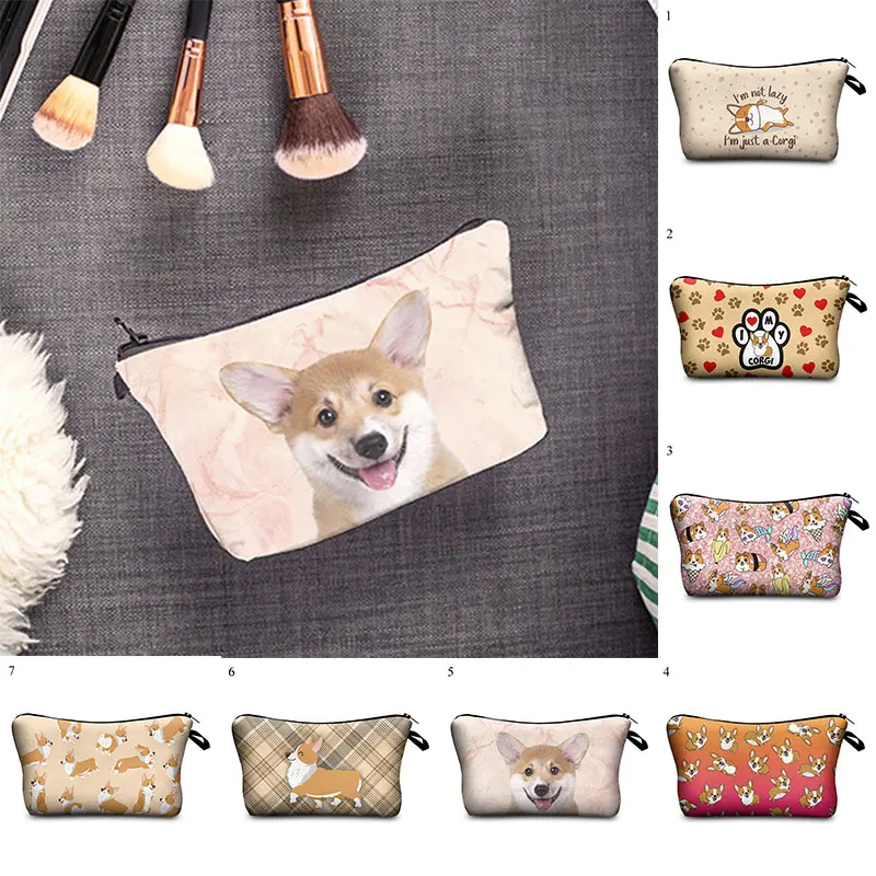 Wholesales Makeup Bags Women Cosmetic Bag oiletry bag lazy corgi Printing Cosmetics Pouchs For Travel make up bag 
Wholesales Makeup Bags Women Cosmetic Bag oiletry bag lazy corgi Printing Cosmetics Pouchs For Travel make up bag