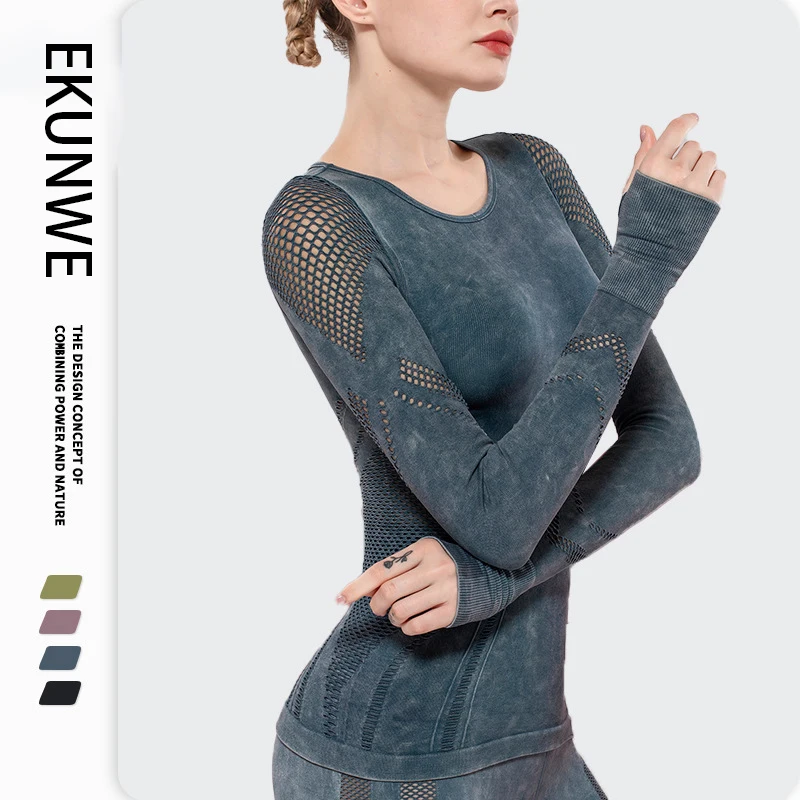 Hollow Out Fitenss Sports Shirts Long Sleeve Gym Running Tops For Women Slim Active Wear High Stretch Workout Yoga T-shirts
Hollow Out Fitenss Sports Shirts Long Sleeve Gym Running Tops For Women Slim Active Wear High Stretch Workout Yoga T-shirts